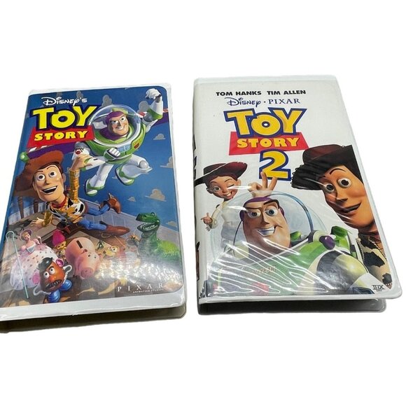 Disney Toy story 1 & 2 Pixar VHS tape rated G English Tom Hanks Tim Allen READ - Picture 1 of 4